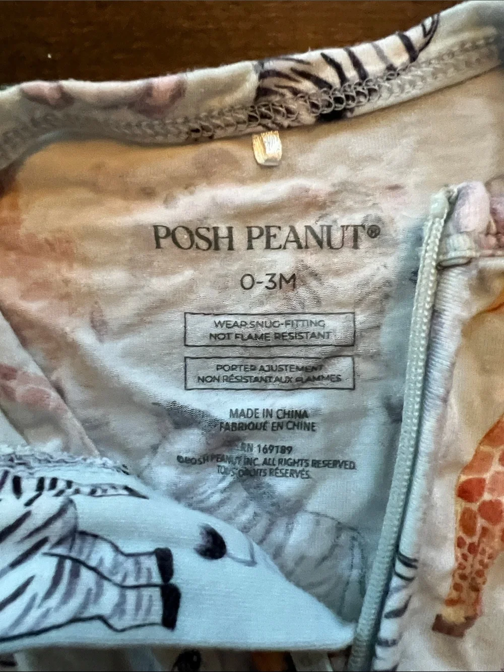 Posh Peanut Light Blue Zoo Animal Footed One-Piece